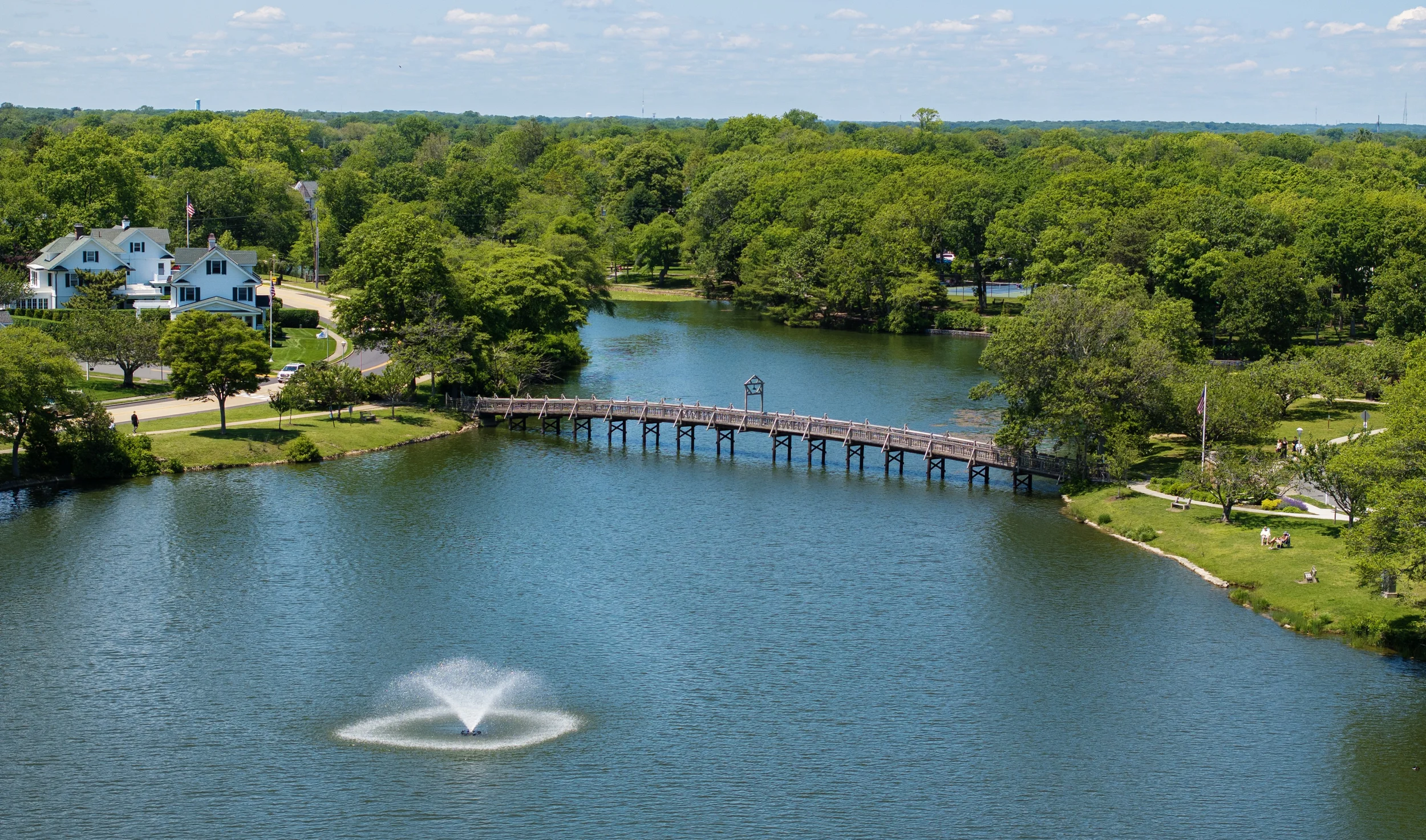 Aerial view of lake