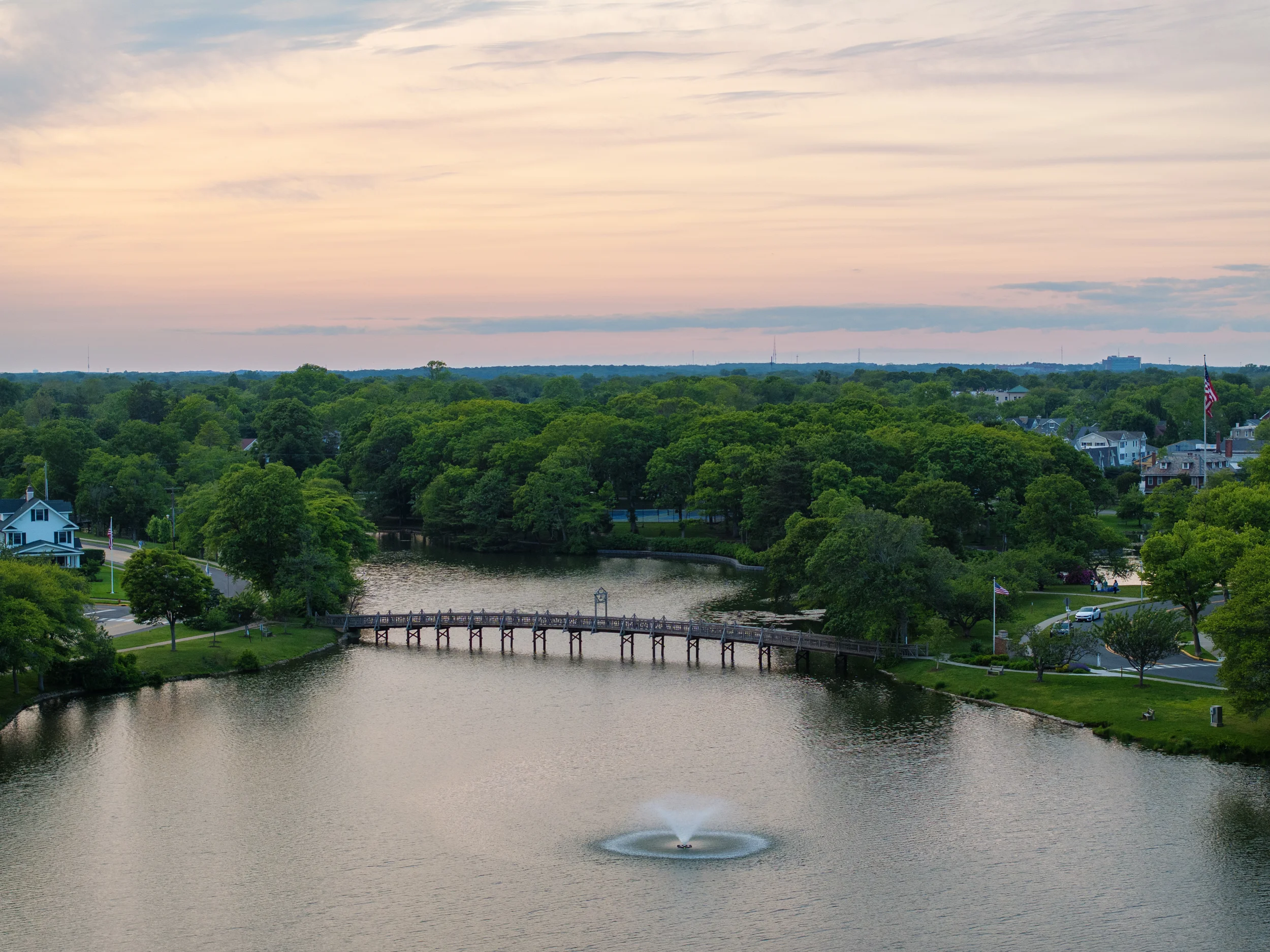 Aerial view of lake