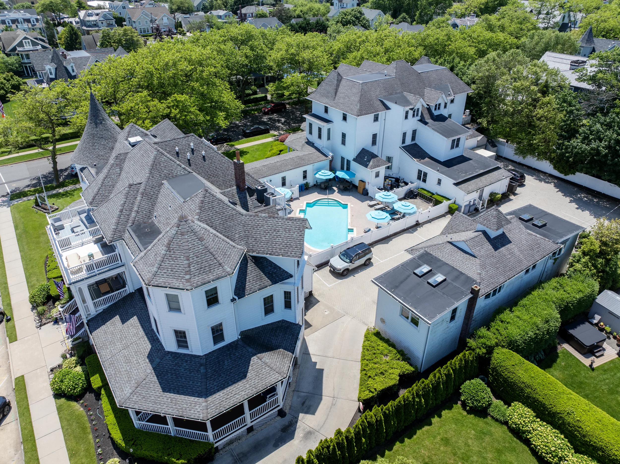 Aerial view of hotel