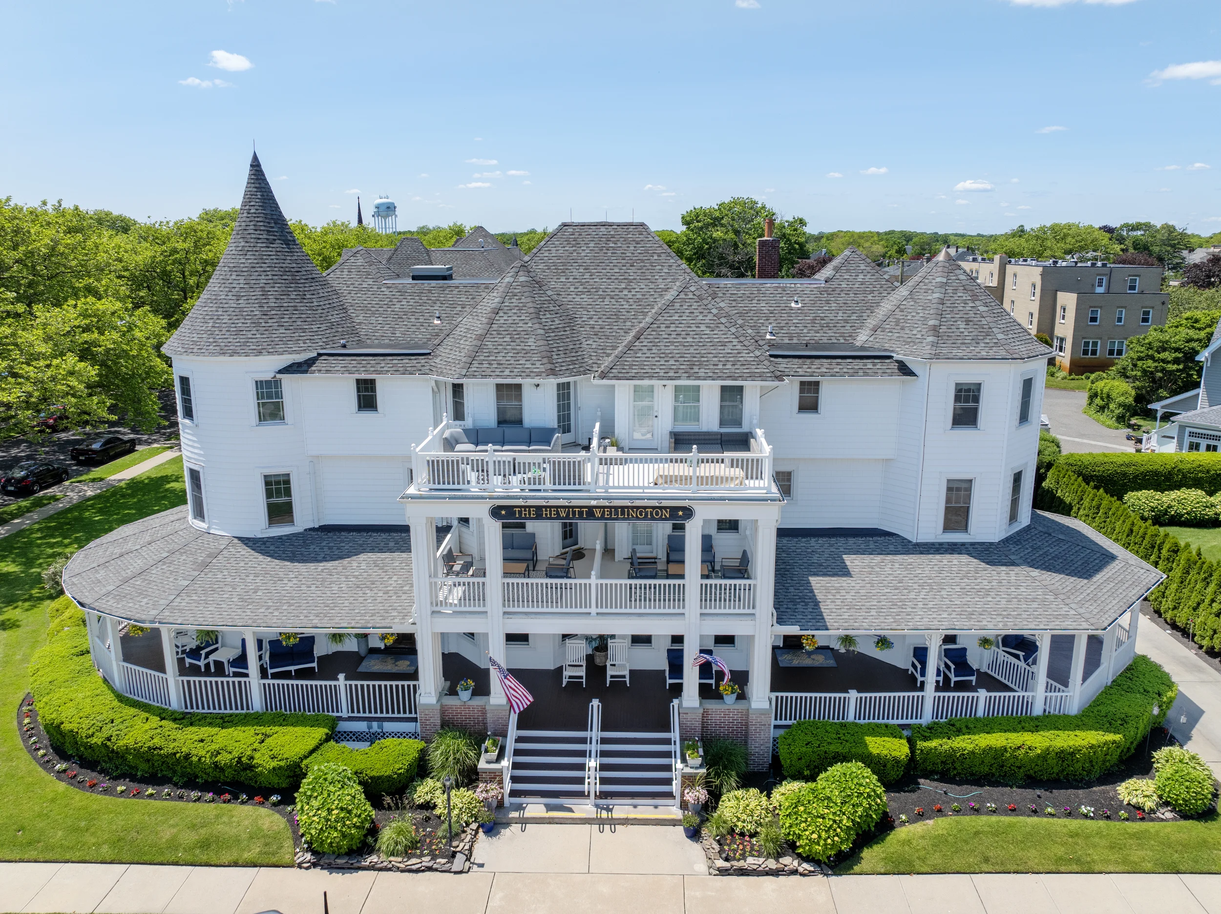 Aerial front of hotel