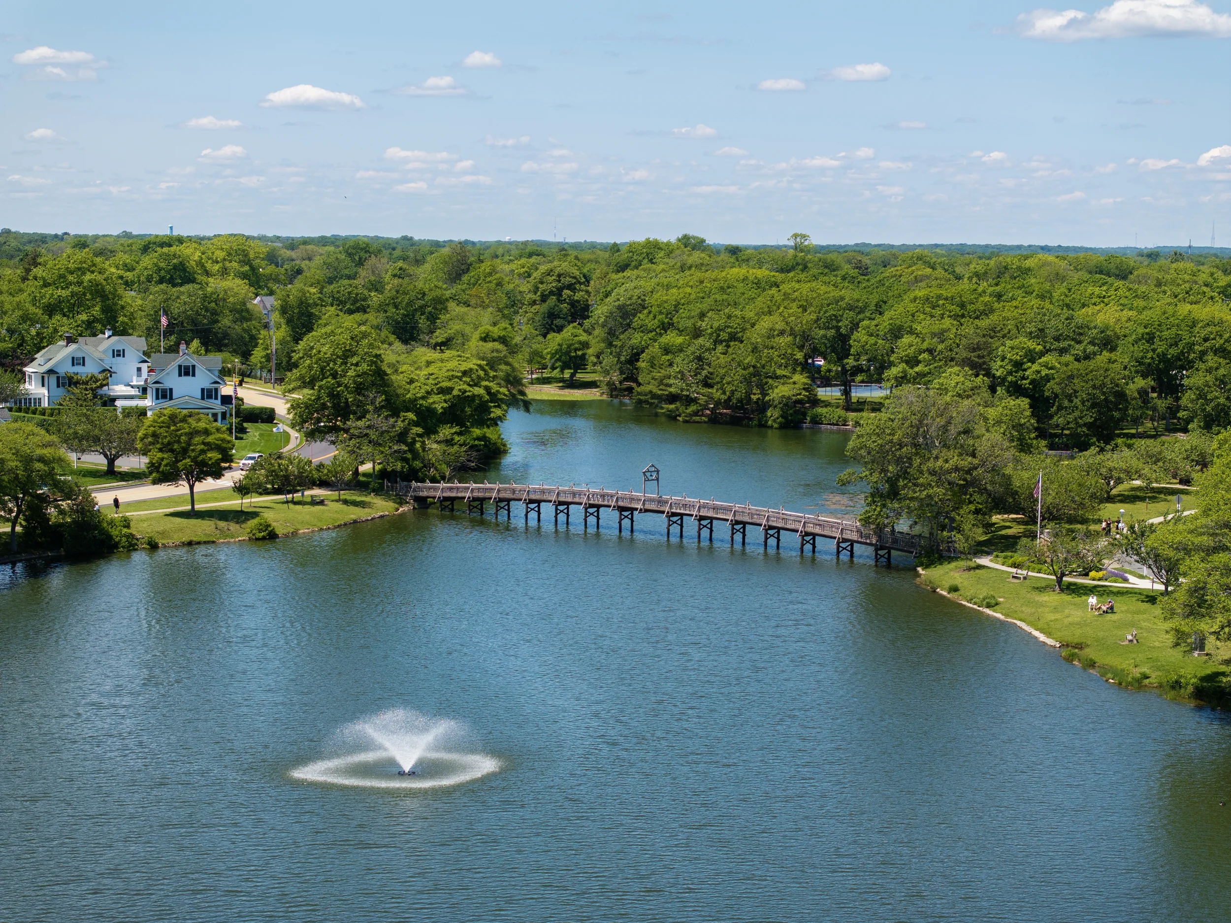 Aerial view of lake